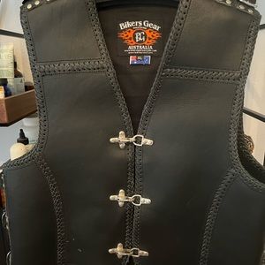 Bikers Gear Australia 3MM HD Motorcycle Leather Vest Black XL